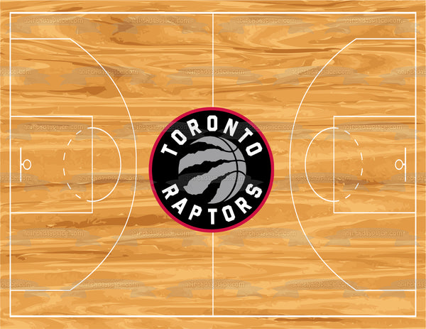 Toronto Raptors Logo Basketball Court Professional Sports Edible Cake Topper Image ABPID04901