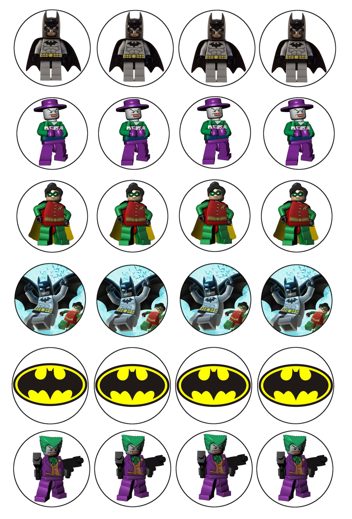 LEGO Batman Logo the Joker Edible Cupcake Topper Images ABPID05004