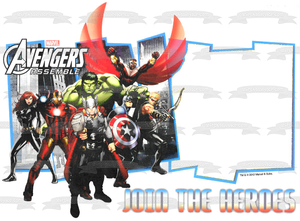 Avengers Assemble The Hulk Captain America Thor Iron Man Edible Cake Topper Image Frame ABPID05067