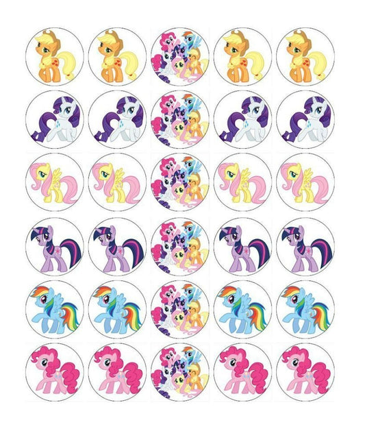 My Little Pony Equestria Girls La amistad es mágica Rainbow Rocks Twilight Sparkle Applejack Fluttershy Rarity Pinkie Pie Rainbow Dash y Sunset Shimmer Group Imágenes comestibles para cupcakes ABPID05088 