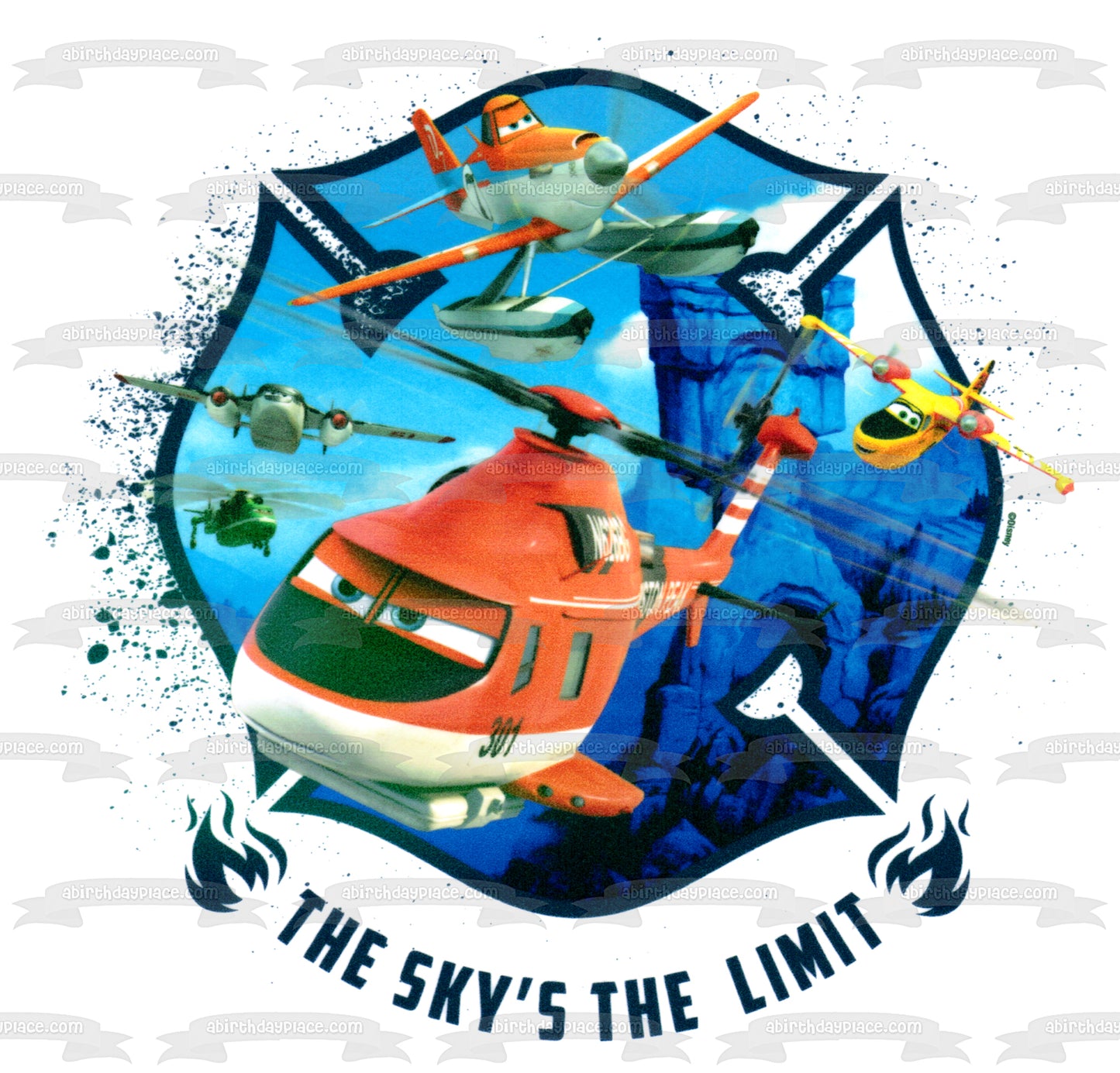 Planes Blade Ranger Dusty Crophopper and Ishani Edible Cake Topper Image ABPID05104