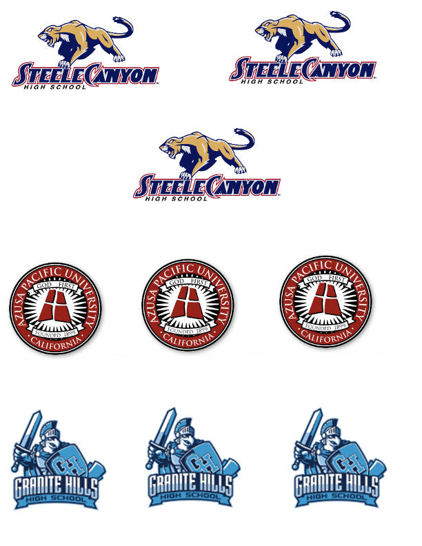 High School Logos Steele Canyon Azusa Pacific University Granite Hills Edible Cupcake Topper Images ABPID05137