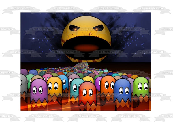 Pac-Man Retro Blinky Pinky Kinky and Clyde Edible Cake Topper Image ABPID05201