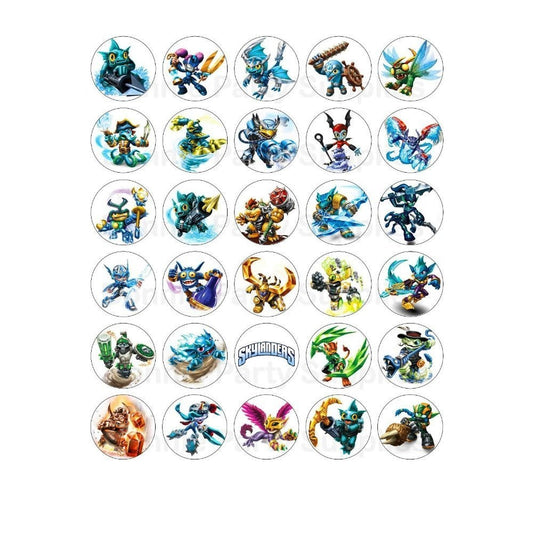 Imágenes de decoración comestible para cupcakes Skylanders Trap Team Knight Mare y Stealth Elf ABPID05233 