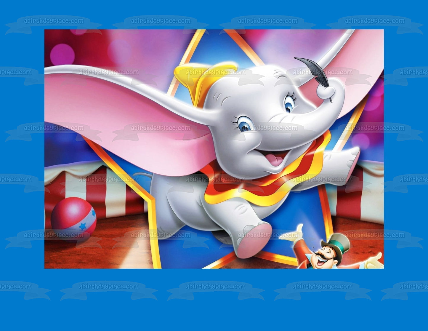 Dumbo Ringmaster Star Ball Edible Cake Topper Image ABPID05283