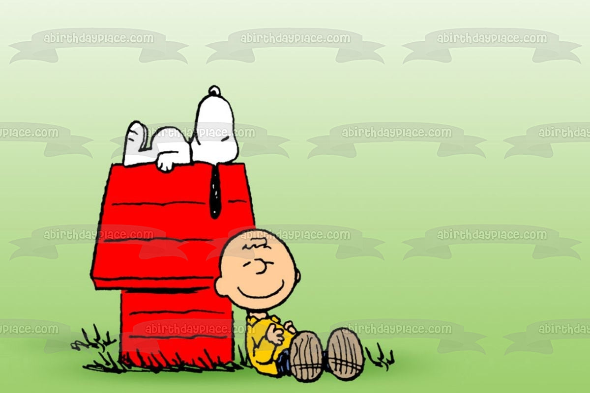 Peanuts Charlie Brown Snoopy and the Dog House Edible Cake Topper