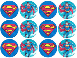 DC Comics Superman Logo Flying Edible Cupcake Topper Images ABPID05306