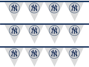 American Baseball League New York Yankee Logo and Pennant Edible Cake Topper Image Strips ABPID05329