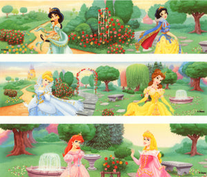 Princesses Snow White Jasmine Belle Cinderella Ariel and Aurora Edible Cake Topper Image Strips ABPID05337