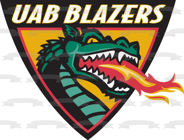 University of Alabama Birmingham Logo Blazers Dragon Mascot Edible Cake Topper Image ABPID05376