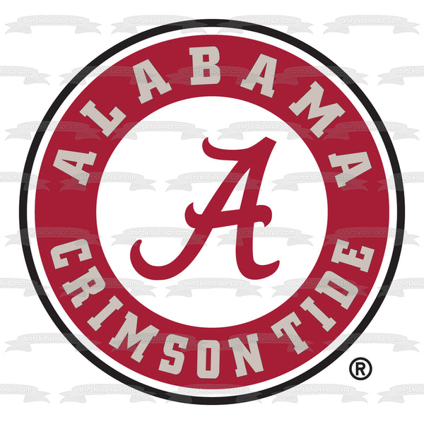 Alabama Crimson Tide Logo College Sports Edible Cake Topper Image ABPID05413