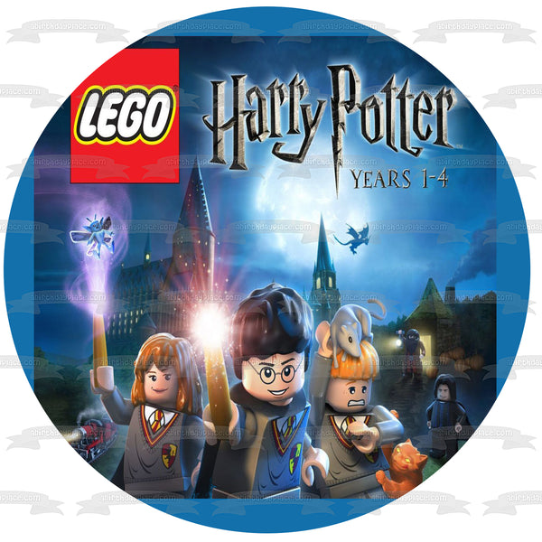 LEGO Harry Potter Hermione Granger and Ron Weasley Edible Cake Topper Image ABPID05431