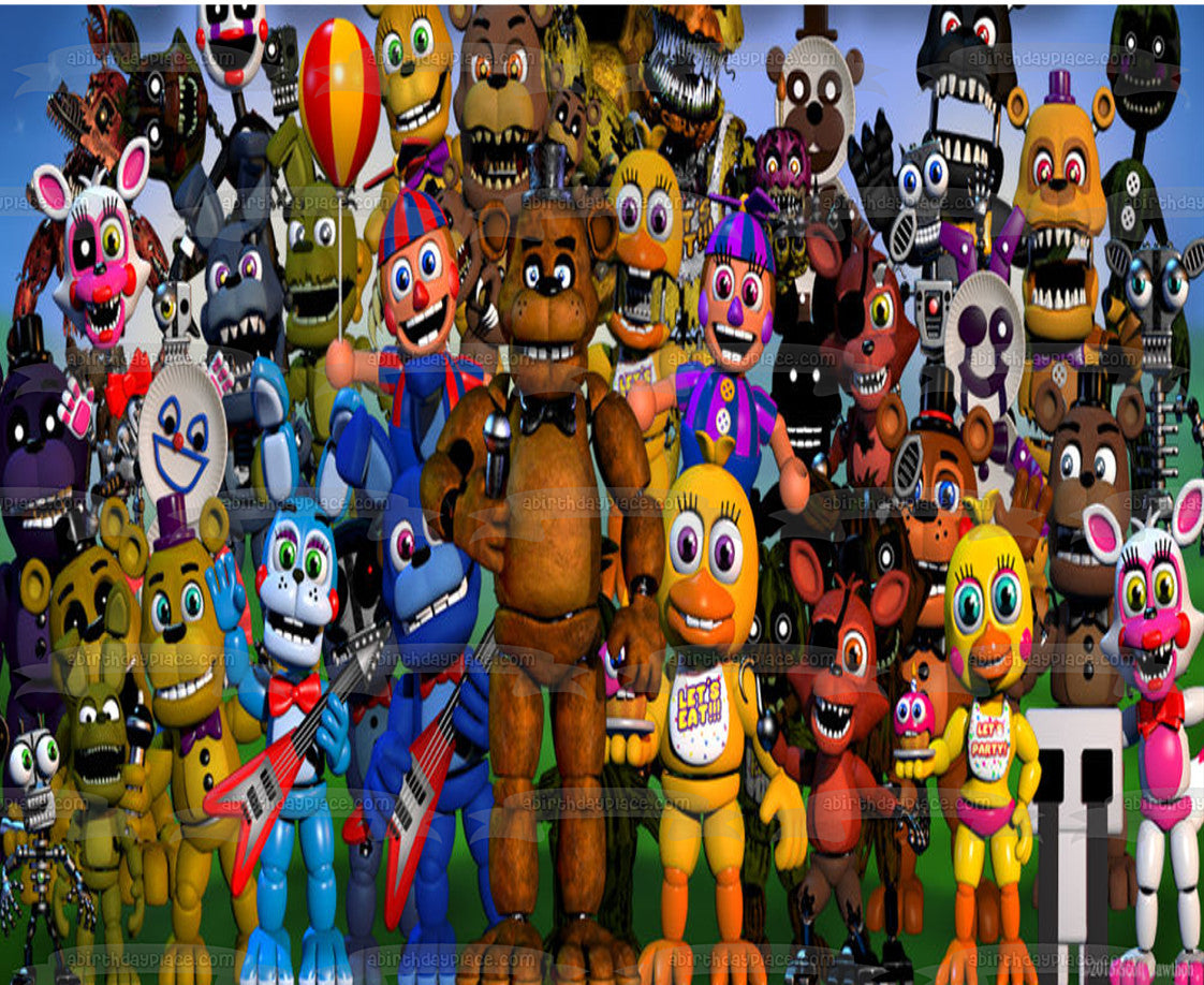 Five Nights at Freddy's Freddy Fazbear Bonnie and Foxy Edible Cake