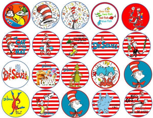 Dr. Seuss Green Eggs and Ham Hats Off Edible Cupcake Topper Images ABPID05514