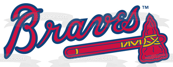 Atlanta Braves Logo Major League Baseball MLB Edible Cake Topper Image ABPID05572