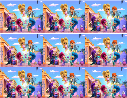 Shimmer y Shine Zeta la Hechicera y Zac Tiras de imágenes comestibles para decoración de tartas ABPID05606