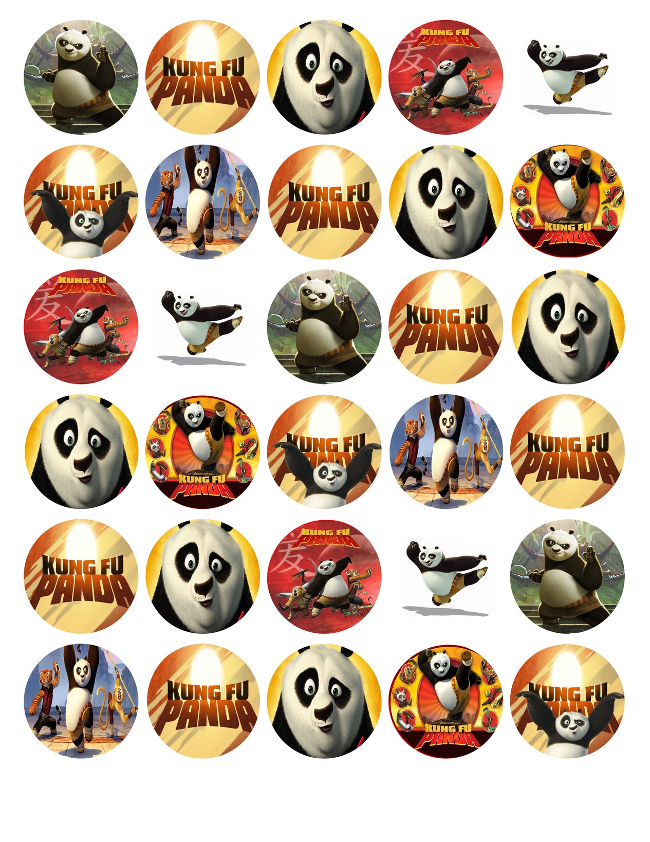 Kung Fu Panda Po Tigress and Viper Edible Cupcake Topper Images ABPID05624