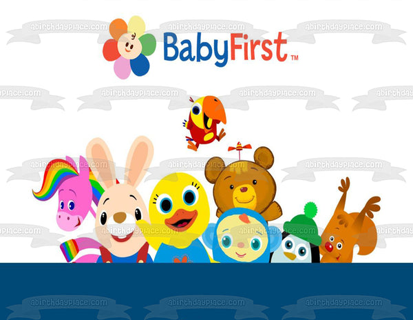 First Media Baby First Harry the Bunny Rainbow Horse Peek a Boo and Tillie Edible Cake Topper Image ABPID05630