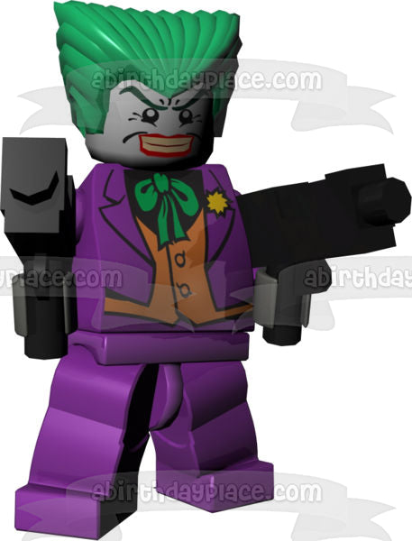 LEGO Joker Action Figure Edible Cake Topper Image ABPID05702