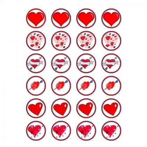 Valentine's Day Love Hearts Cupids Arrow Edible Cupcake Topper Images ABPID05706