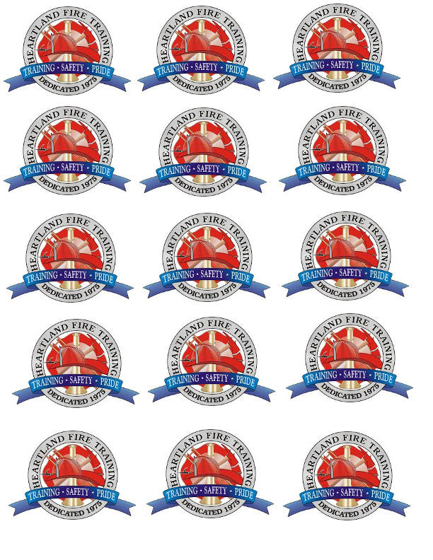 Heartland Fire Training Logo Entrenamiento Seguridad y Orgullo Comestible Cupcake Topper Imágenes ABPID05747
