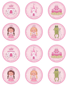 Happy Birthday Princesses Frog and a Cake Edible Cupcake Topper Images ABPID05825