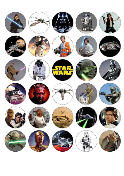 Star Wars Hans Solo Luke Skywalker Edible Cupcake Topper Images ABPID05828