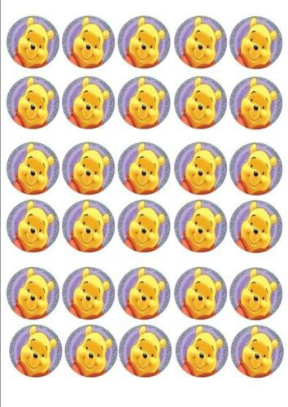 Disney Cake Toppers Baby Winnie the Pooh Cupcake Toppers Edible Image