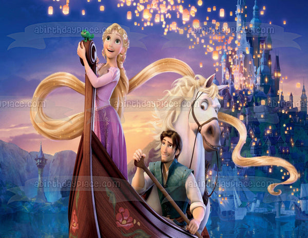 Tangled Rapunzel Flynn Rider and Maximus Edible Cake Topper Image ABPID05871