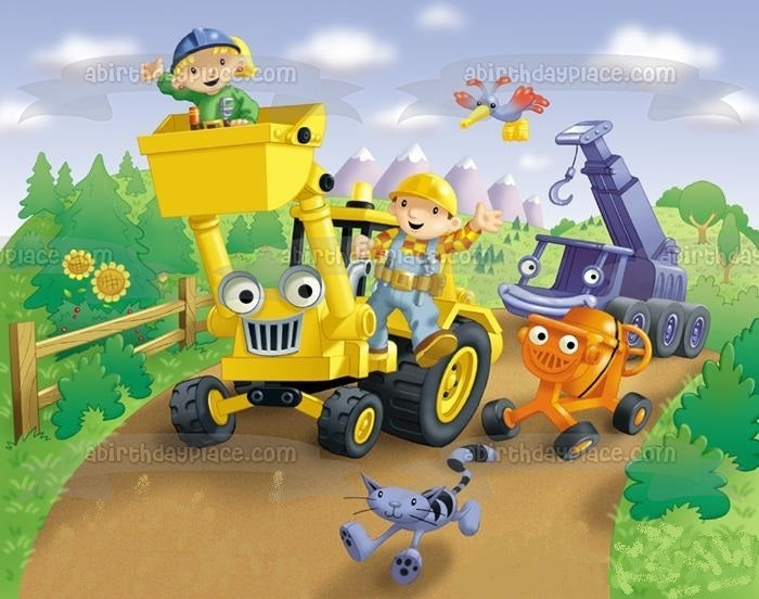 Bob the Builder Scoop Lofty and Dizzy Edible Cake Topper Image ABPID05874
