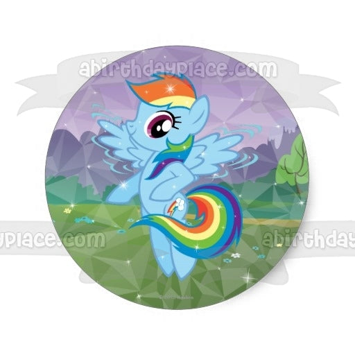 My Little Pony Equestria Girls Rainbow Dash Edible Cake Topper Image ABPID05887