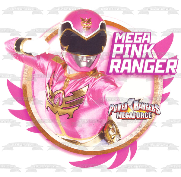 Power Rangers Mega Force Dino Charge Pink Ranger Edible Cake Topper Image ABPID05894