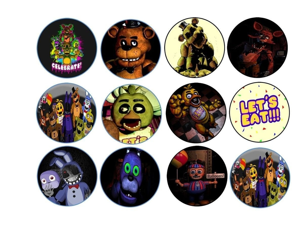 Five Nights at Freddy's Freddy Fazbear Bonnie and Foxy Edible Cupcake ...