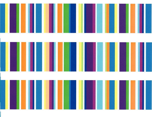 Stripes Blue Orange Yellow Green Edible Cake Topper Image Strips ABPID06014