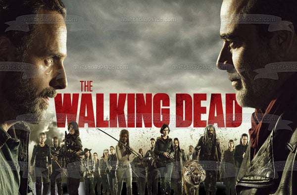 The Walking Dead Season 8 Negan and Rick Grimes Edible Cake Topper Image ABPID06188