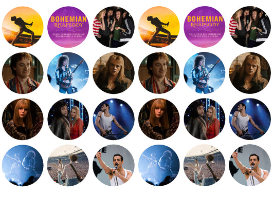Bohemian Rhapsody Movie Freddy Mercury Roger Taylor Edible Cupcake Topper Images ABPID06209