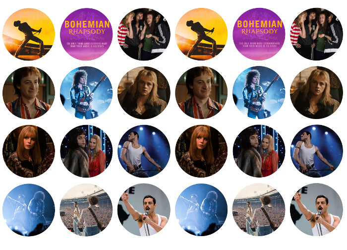Bohemian Rhapsody Movie Freddy Mercury Roger Taylor Edible Cupcake Topper Images ABPID06209