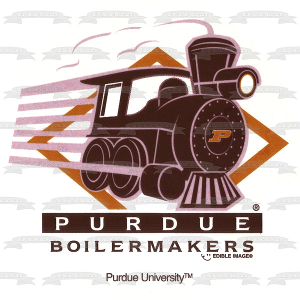 Purdue Boiler Makers Old Train Logo Edible Cake Topper Image ABPID06263