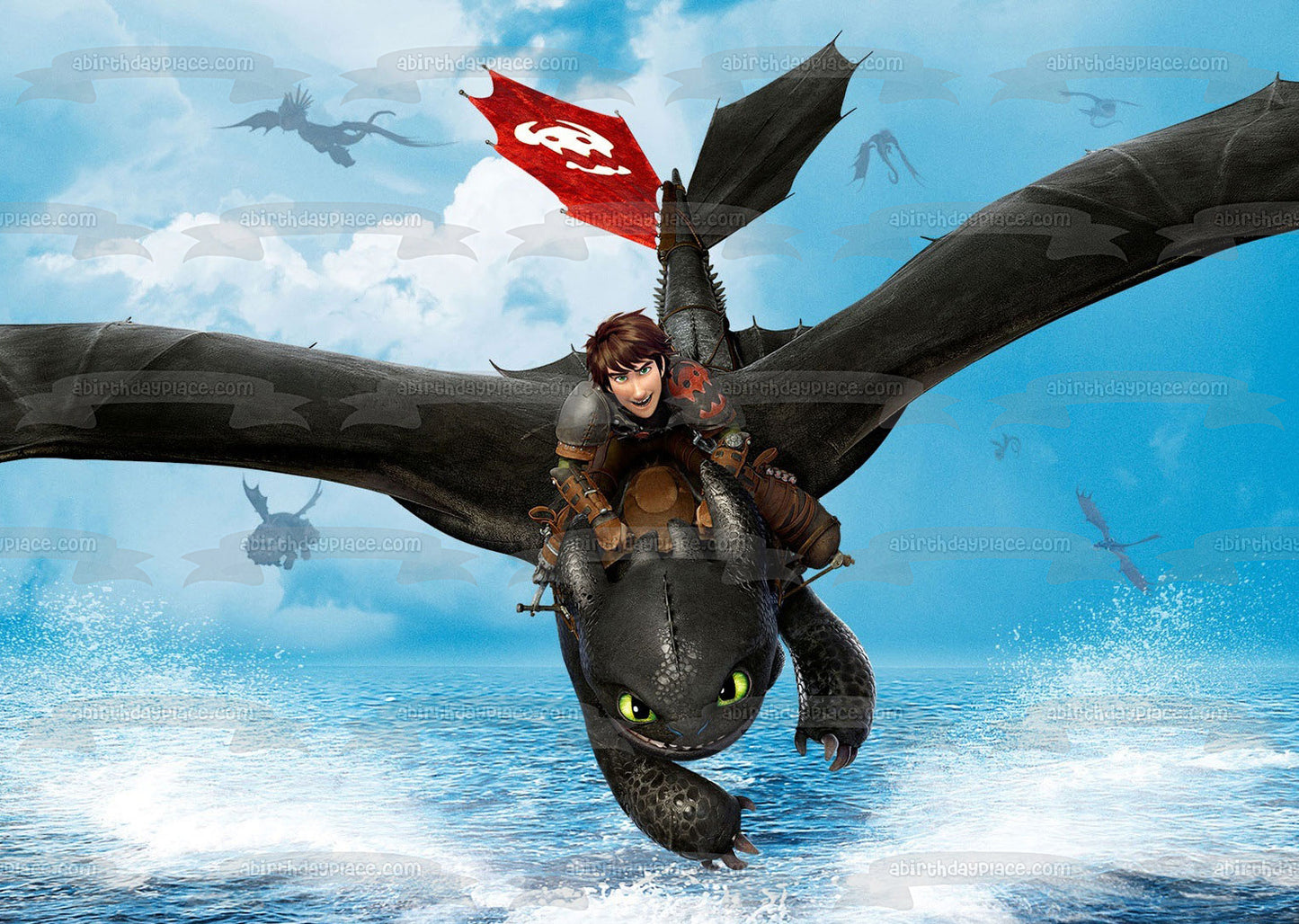 Cómo entrenar a tu dragón Hipo y desdentado adorno comestible para tarta imagen ABPID06292 