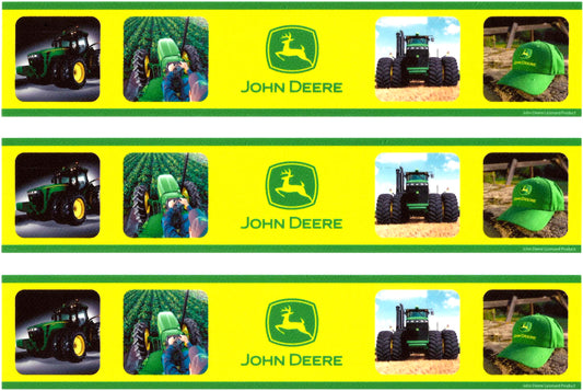 John Deere Logo Tractor Hat Edible Cake Topper Image Strips ABPID06303
