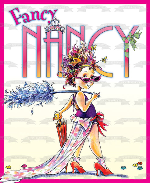 Fancy Nancy Book Cover Edible Cake Topper Image ABPID06331