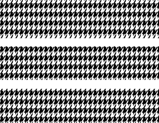 Houndstooth Pattern Black and White Edible Cake Topper Image Strips ABPID06394