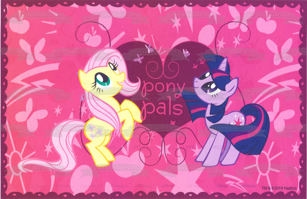 My Little Pony Equestria Girls Fluttershy and Twilight Sparkle Edible Cake Topper Image ABPID06409