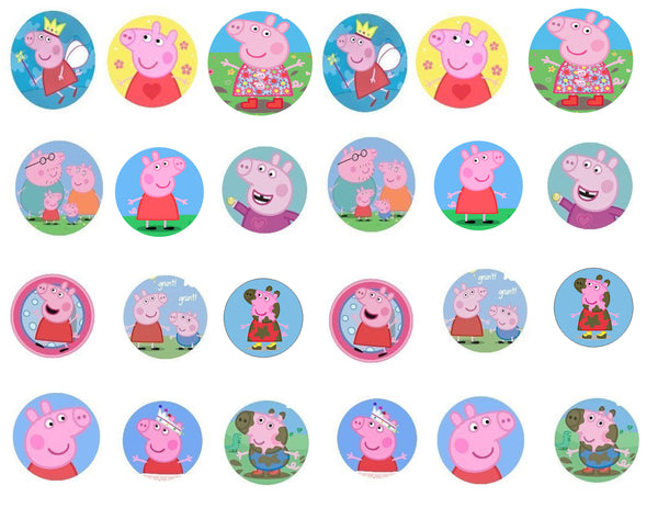 Peppa Pig Mummy Daddy George Flying Muddy Edible Cupcake Topper Images ABPID06453