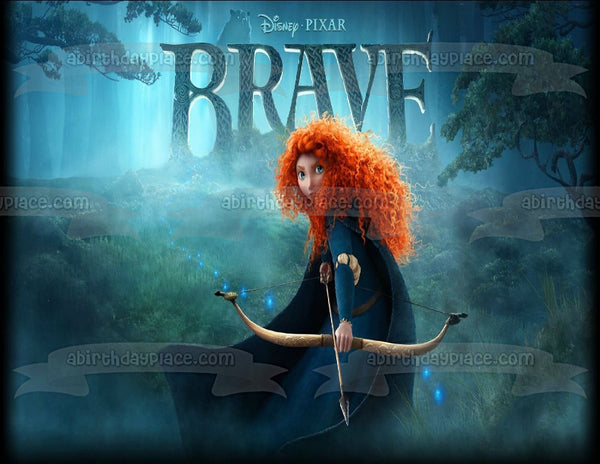 Disney Pixar Brave Merida Bow and Arrow Trees Owl Edible Cake Topper Image ABPID06495