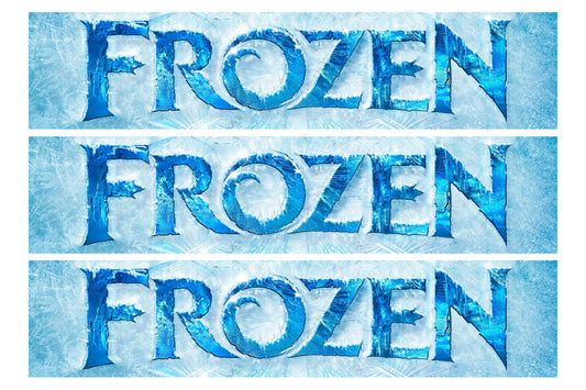 Frozen Blue Logo Snowflake Background Edible Cake Topper Image Strips ABPID06759