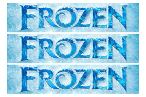 Frozen Blue Logo Snowflake Background Edible Cake Topper Image Strips ABPID06759