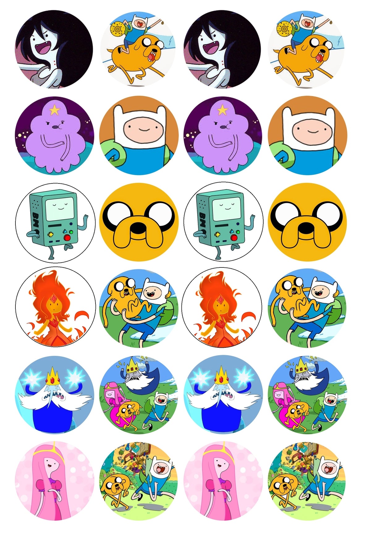 Adventure Time Finn the Human Jake the Dog Lumpy Space Princess Edible Cupcake Topper Images ABPID06775