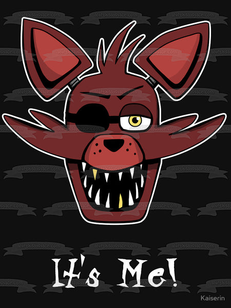 Five Nights at Freddy's Foxy and a Black Background Edible Cake Topper Image ABPID07065