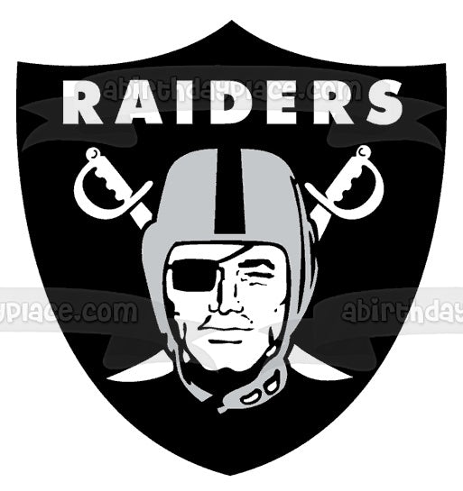 Oakland Raiders 2017 Logo NFL Edible Cake Topper Image ABPID07089